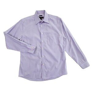 Pronto Uomo Shirt Men's 16 34/35 Purple Non-Iron Long Sleeve Button Up Italian